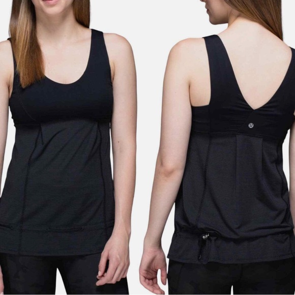 lululemon athletica Tops - Lululemon Black Hustle & Bustle Tank Size 6 Light Luxtreme light weight